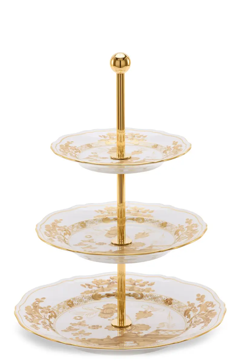 Alzata A Tre Piani 'Oriente Italiano' ⌀ 26,5 Cm Oro