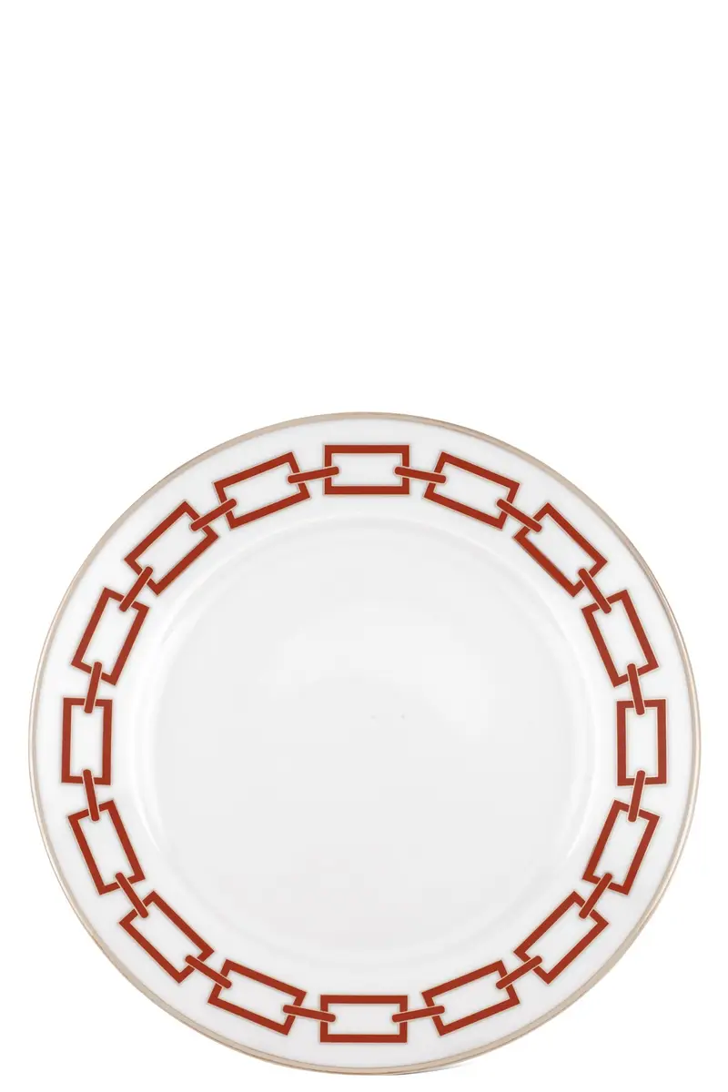 Piatto Piano 'Catene Impero' ⌀ 28 Cm Rosso
