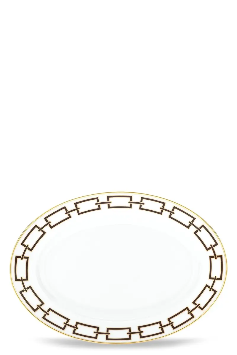 Vassoio Ovale 'Catene' Marrone