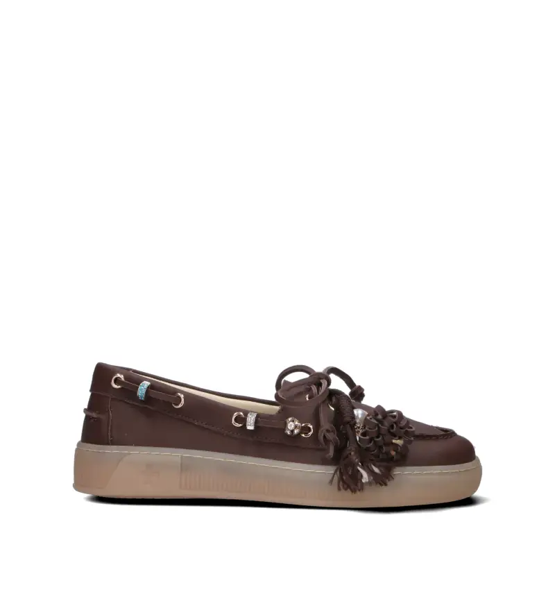 Mocassino donna marrone in pelle Vario