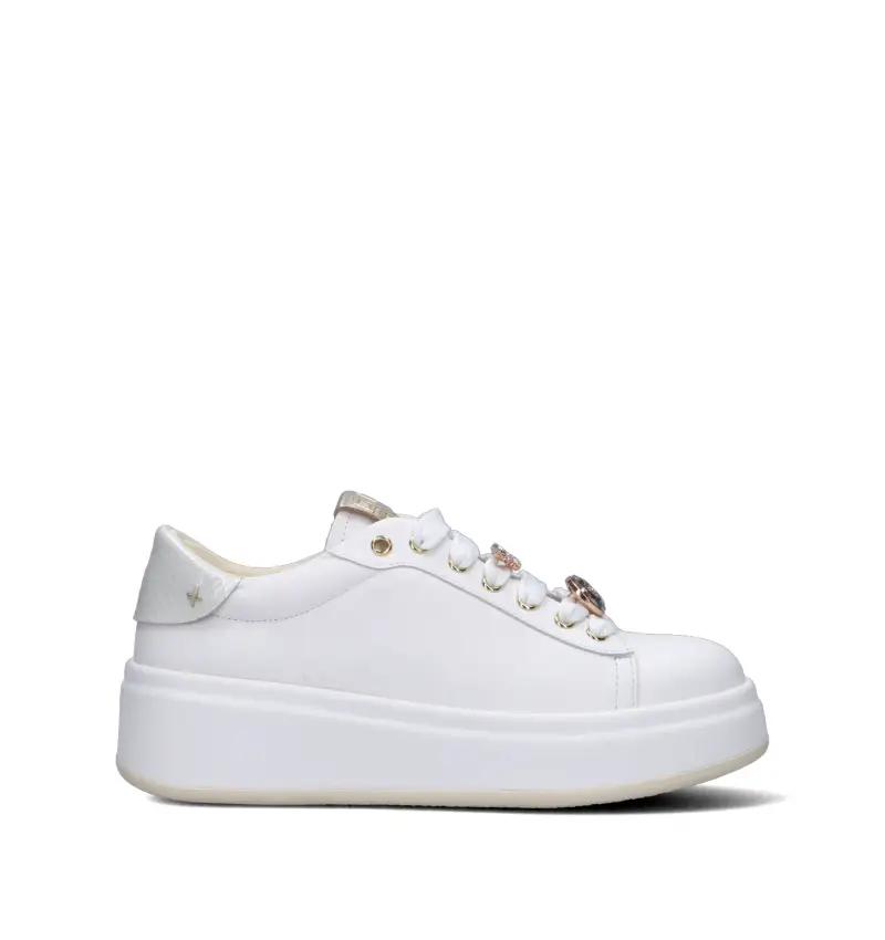 Sneaker donna bianca in pelle Vario