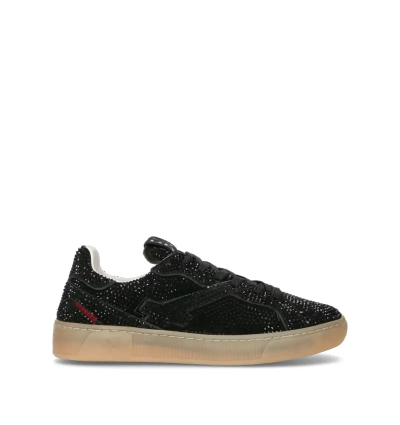 Sneaker donna nera in suede Vario