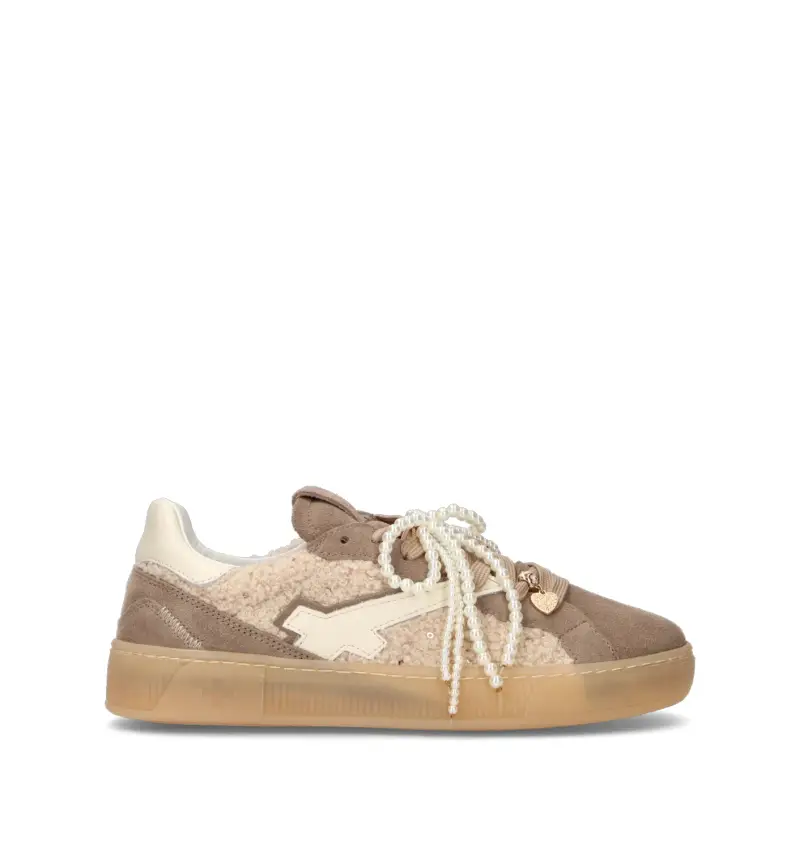 Sneaker donna taupe in suede Vario