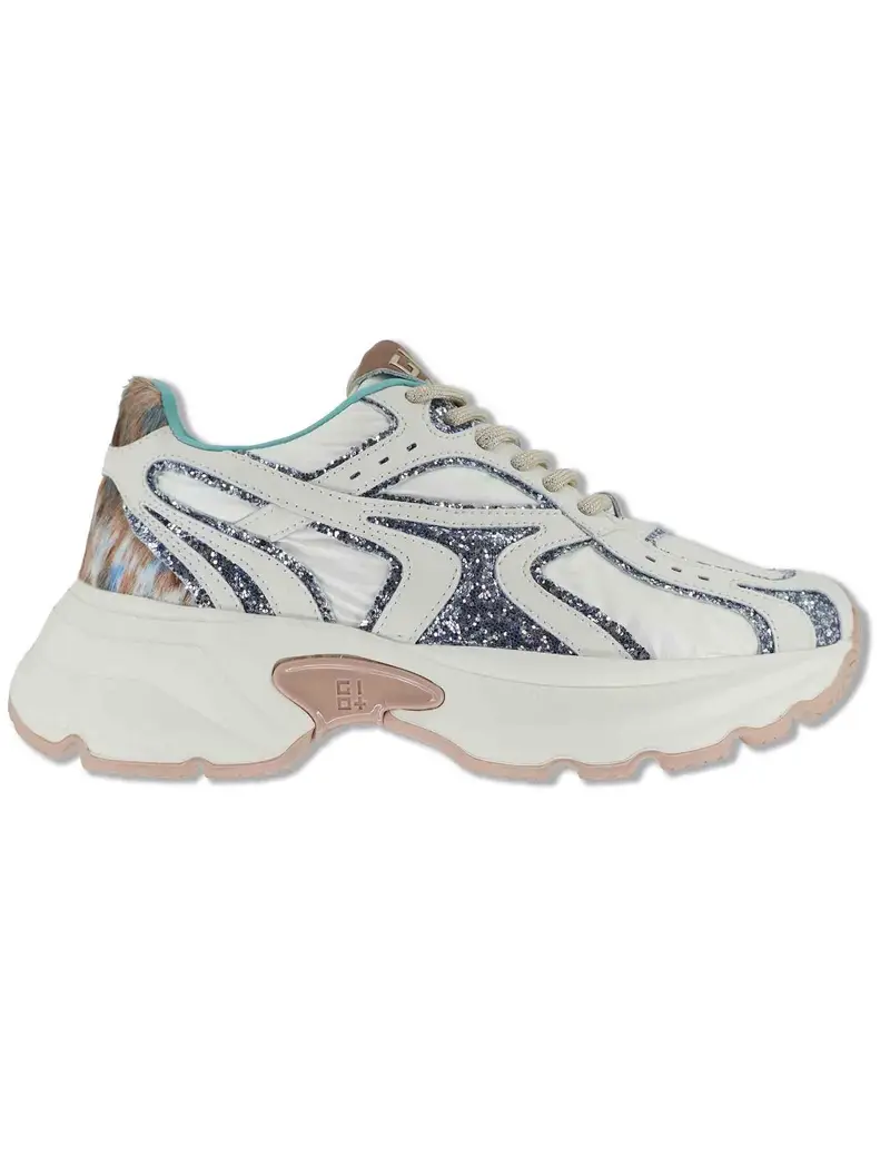 Sneakers Chunky in pelle e tessuto bianco Donna DALIA 05