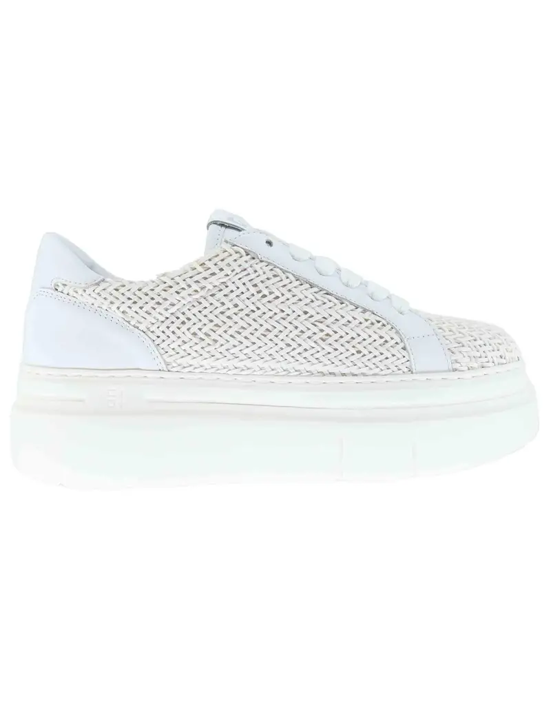 Sneakers donna in pelle intrecciata bianca Donna ARIAG 50A