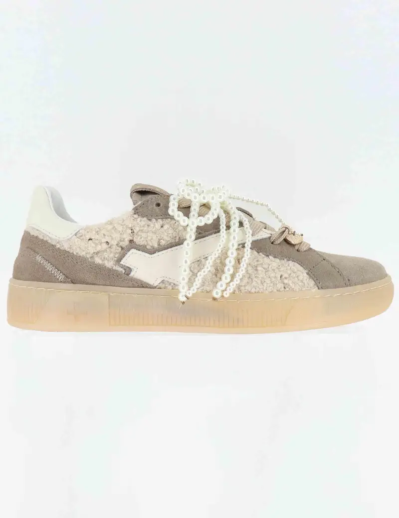 Sneakers in camoscio beige con charms Donna BLUE 30A