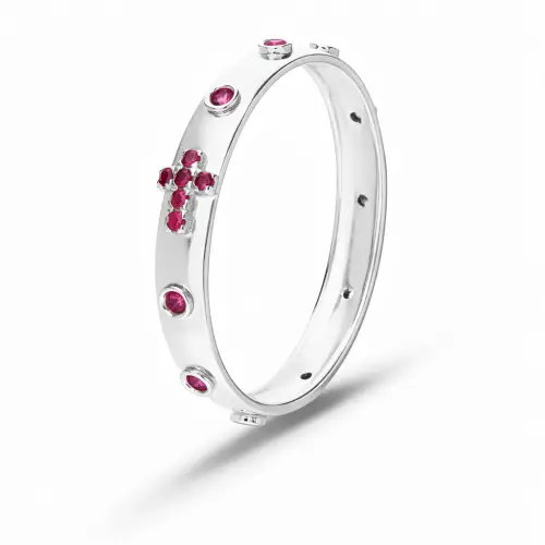 Anello Rosario Donna Oro Bianco GL102362