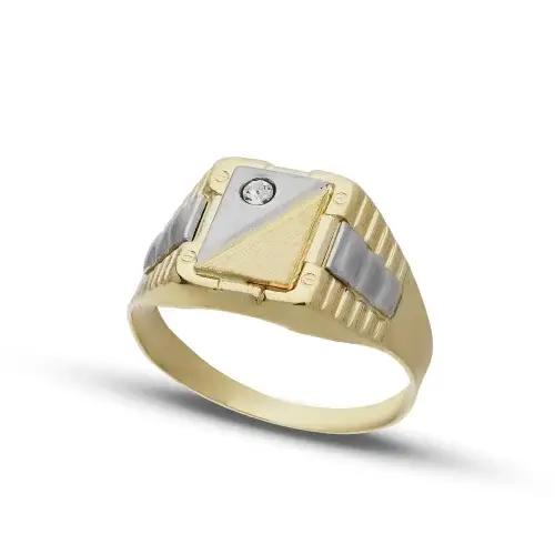 Anello Uomo Oro Bianco Giallo GL102116