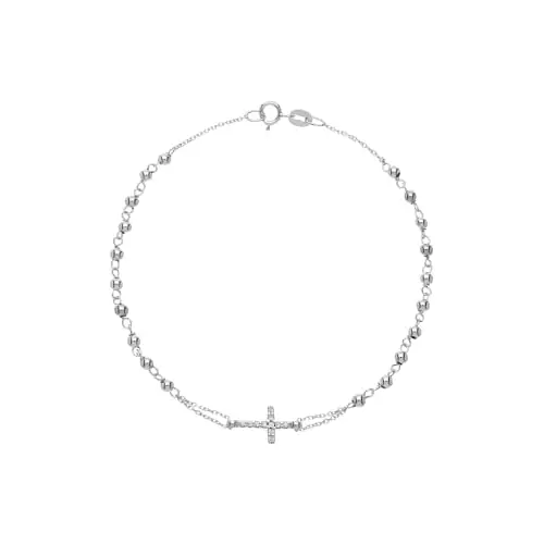 Bracciale Rosario Unisex Oro Bianco GL102093