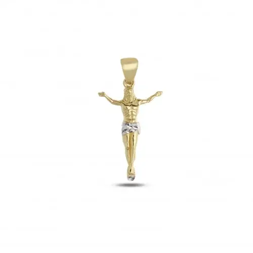 Ciondolo Croce Oro Bianco Giallo GL101741