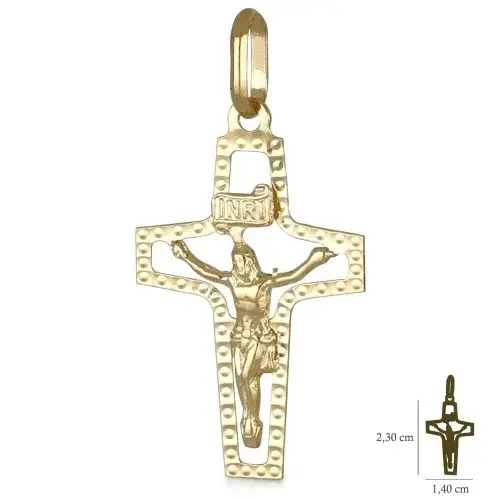 Ciondolo Croce Oro Giallo GL-G21744495 miniatura 2