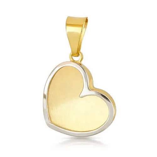 Ciondolo Cuore Oro Bianco Giallo GL102380