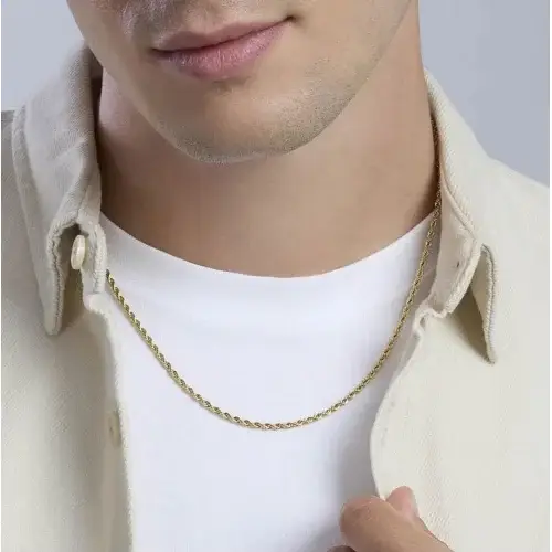 Collana Fune Corda Oro Giallo 18 KT 50 cm miniatura 3