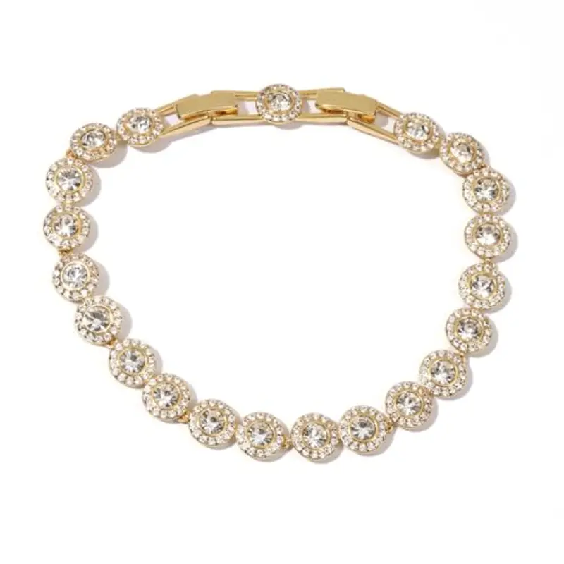 Gioiello Bracciale Donna in Oro 18K - Angelica Cristalli Regolabile 18.5-21cm, Regalo Elegante per Fidanzamento, Matrimonio e Anniversari