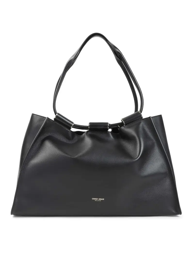 Borsa della spesa in pelle Nero