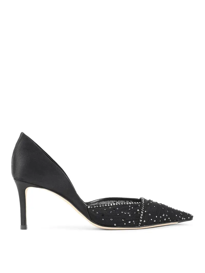 Colletto In Raso E Tulle Nero