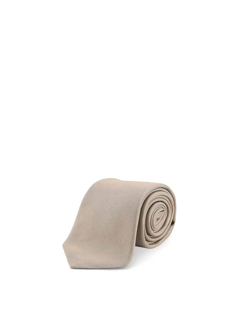 Cravatta In Seta Beige