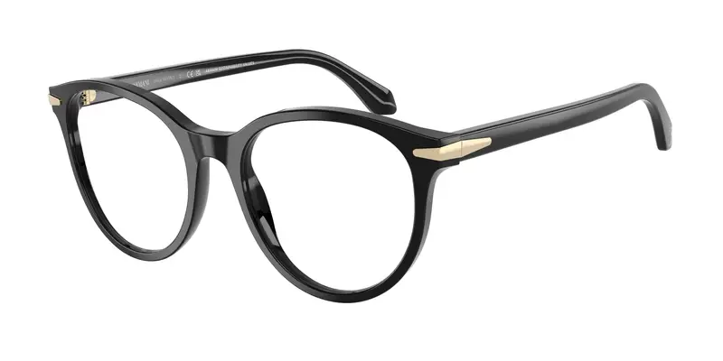 Giorgio Armani Donna AR7279  5875 Montature da vista Acetato Nero Trasparente Rotonda Normale