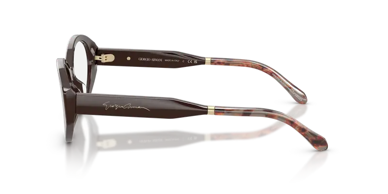 Giorgio Armani Donna AR7281U 6227 Montature da vista Acetato Marrone Trasparente Rotonda Normale miniatura 3