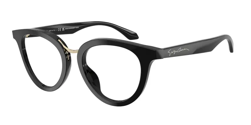 Donna Giorgio Armani AR7289U 5017 Montature da vista Acetato Nero Trasparente Rotonda Normale