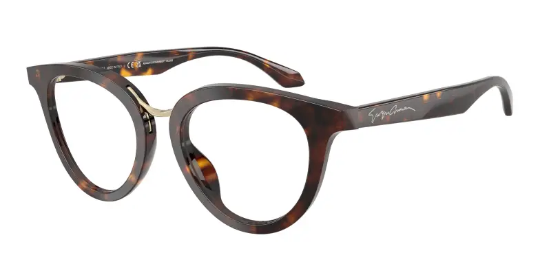 Donna Giorgio Armani AR7289U 6124 Montature da vista Acetato Tartaruga Trasparente Rotonda Normale