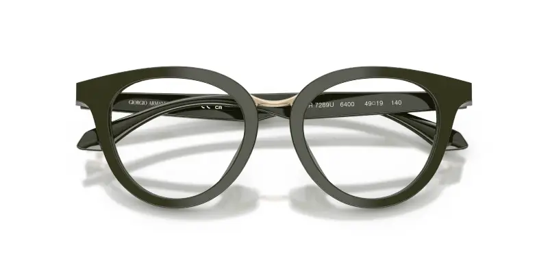 Donna Giorgio Armani AR7289U 6400 Montature da vista Acetato Verde Trasparente Rotonda Normale miniatura 2