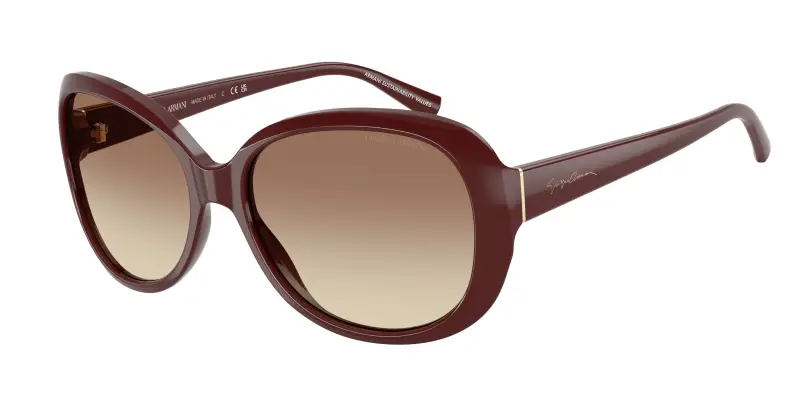 Donna Giorgio Armani AR8047 639913 Occhiali da sole Acetato Rosso Marrone Rotonda Normale Sfumato