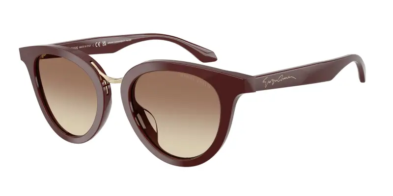 Donna Giorgio Armani AR8252U 639913 Occhiali da sole Acetato Viola Marrone Rotonda Normale Sfumato
