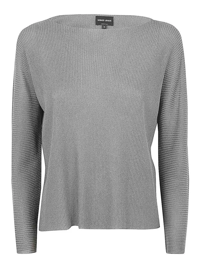 Maglione con scollo a barca a maniche lunghe Grigio