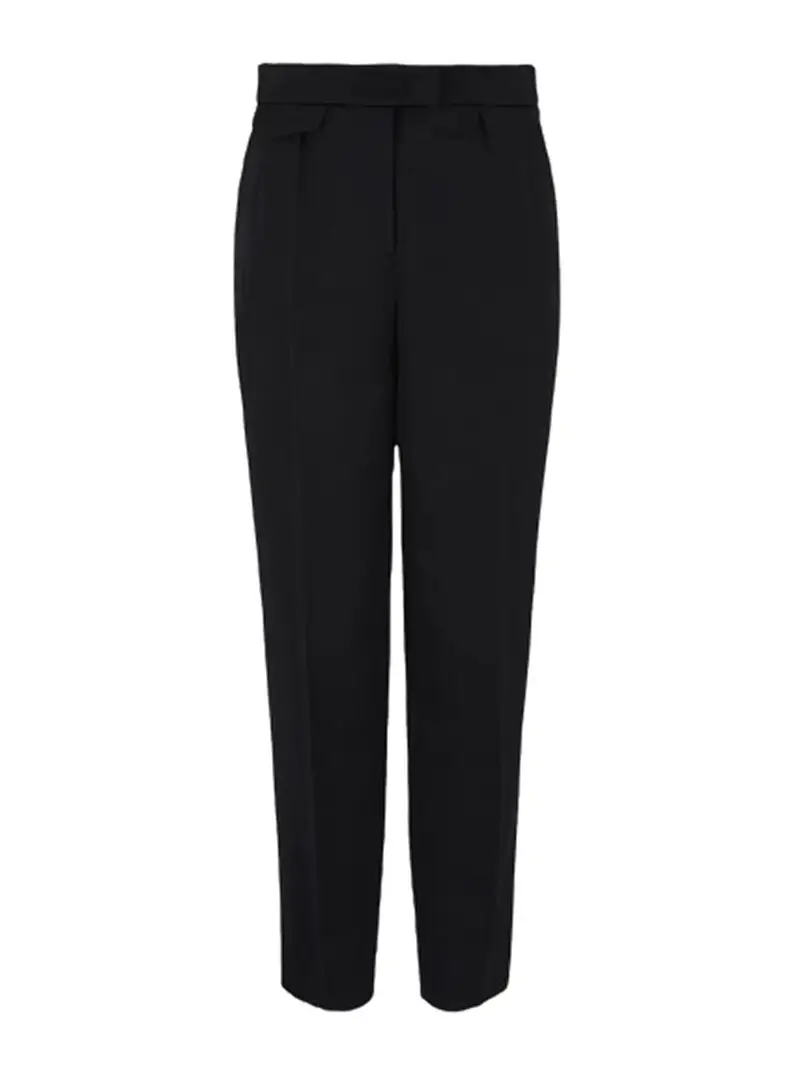 Pantaloni dritti in lana vergine Nero