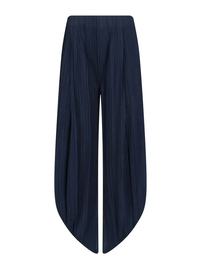 Pantaloni Plissettati Blu