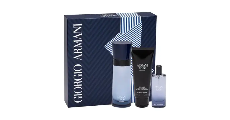 Set Giorgio Armani Code Colonia Eau De Toilette Uomo 75 ml + Code Colonia Eau De Toilette Uomo 15 ml + Code Colonia Gel doccia 75 ml