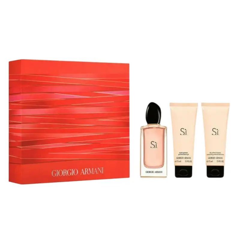 Set Giorgio Armani Si Eau De Parfum Donna 100 ml + Si lozione corpo 75 ml + Si Gel doccia 75 ml