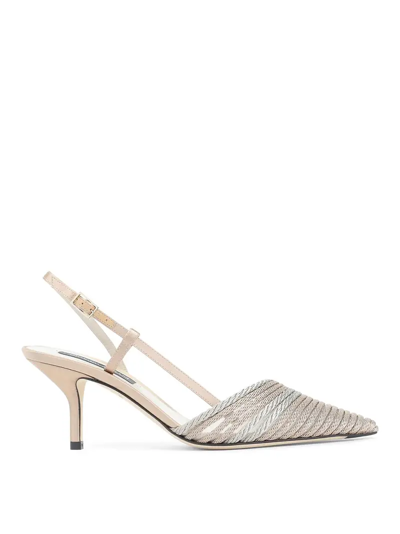 Slingback in raso Color Carne E Neutri