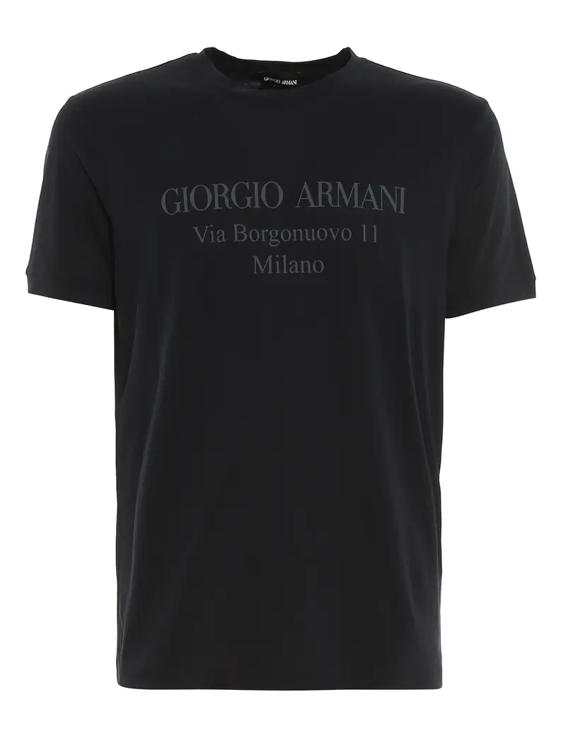 T-shirt con stampa logo Blu scuro