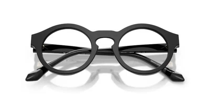 Unisex Giorgio Armani AR7292U 5009 Montature da vista Acetato Nero Trasparente Pantos Normale miniatura 2