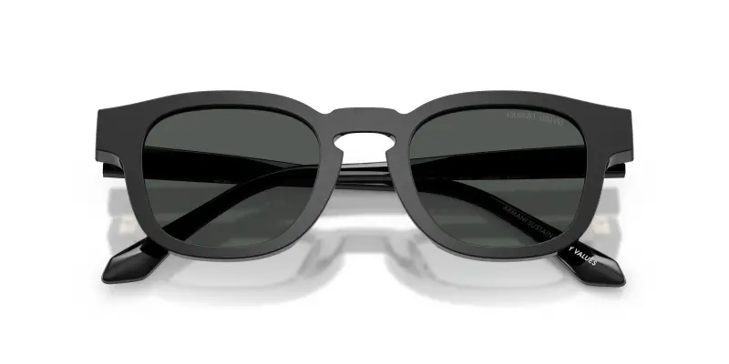 Unisex Giorgio Armani AR8254U 500987 Occhiali da sole Acetato Nero Grigio Pillow Normale miniatura 2