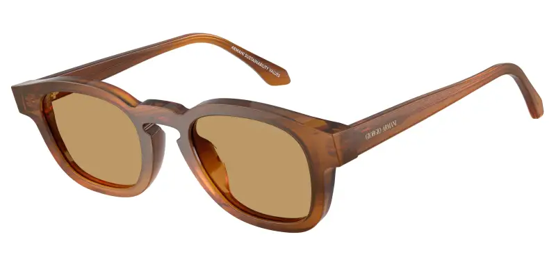 Unisex Giorgio Armani AR8254U 616373 Occhiali da sole Acetato Tartaruga Marrone Pillow Normale