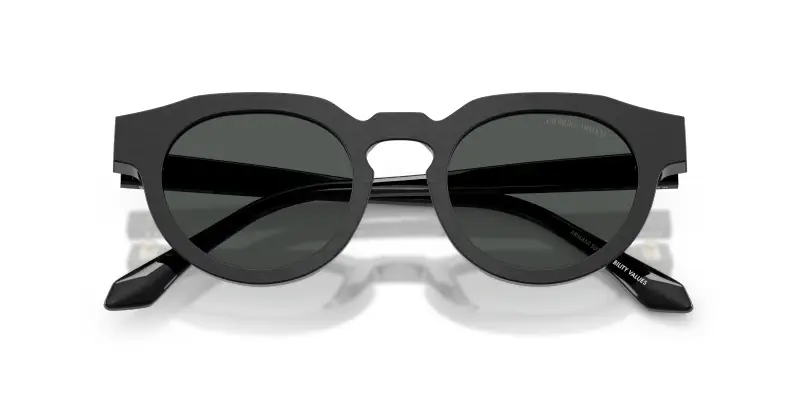 Unisex Giorgio Armani AR8255U 500987 Occhiali da sole Acetato Nero Grigio Rotonda Normale miniatura 2