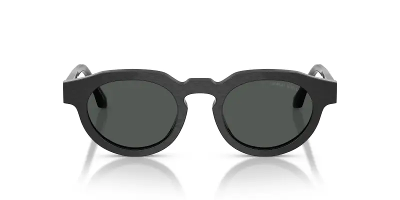 Unisex Giorgio Armani AR8255U 500987 Occhiali da sole Acetato Nero Grigio Rotonda Normale miniatura 3