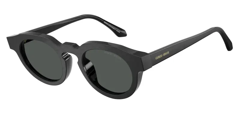 Unisex Giorgio Armani AR8255U 500987 Occhiali da sole Acetato Nero Grigio Rotonda Normale