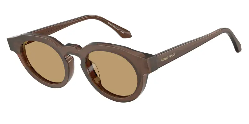 Unisex Giorgio Armani AR8255U 639473 Occhiali da sole Acetato Marrone Marrone Rotonda Normale