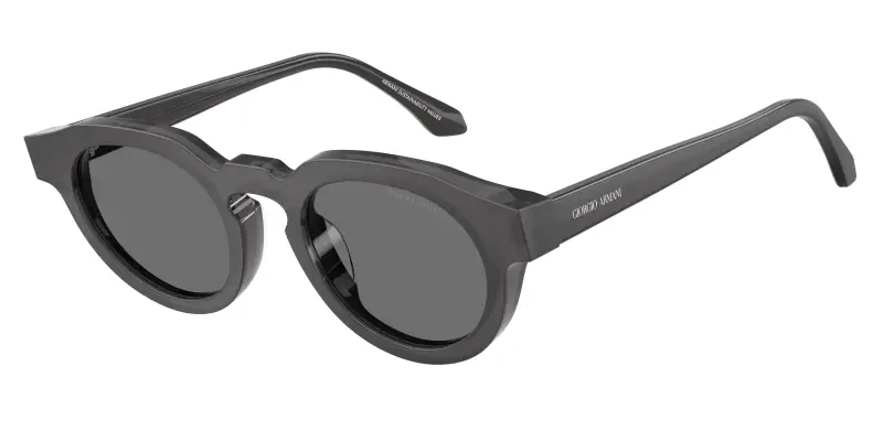 Unisex Giorgio Armani AR8255U 639587 Occhiali da sole Acetato Tartaruga Grigio Rotonda Normale