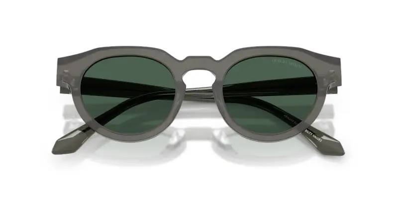 Unisex Giorgio Armani AR8255U 639671 Occhiali da sole Acetato Verde Verde Rotonda Normale miniatura 2