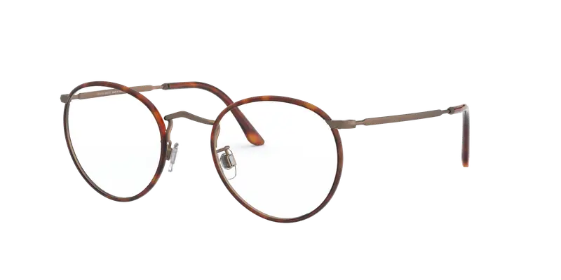 Giorgio Armani Uomo AR 112MJ  3259 Montature da vista Metallo Marrone Trasparente Rotonda Normale