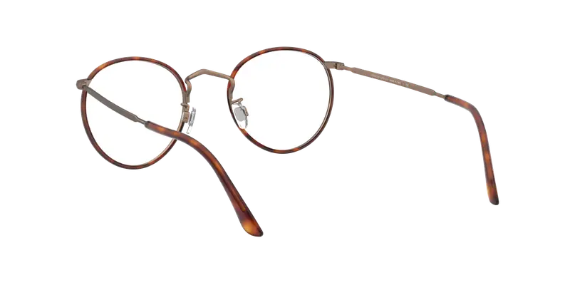 Giorgio Armani Uomo AR 112MJ 3259 Montature da vista Metallo Marrone Trasparente Rotonda Normale miniatura 3