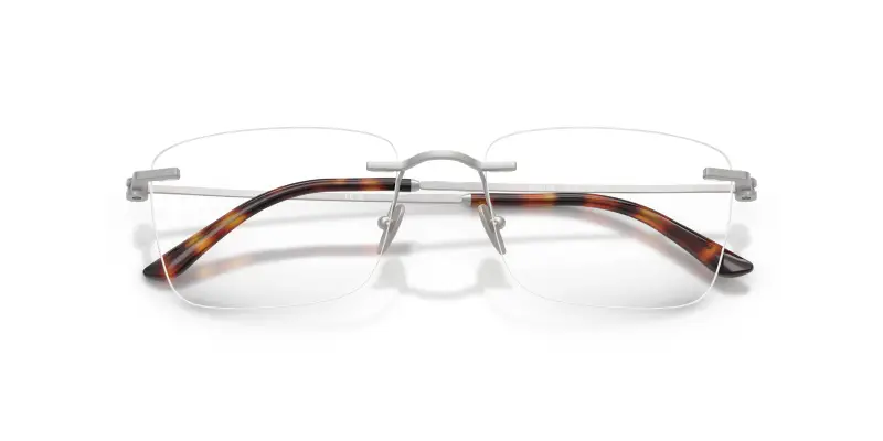 Uomo AR5124 3045 Montature da vista Metallo Argento Trasparente Squadrata Normale miniatura 2