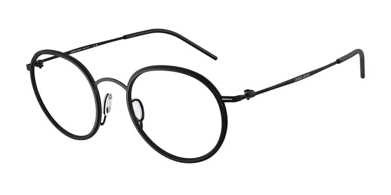 Giorgio Armani Uomo AR5155  3001 Montature da vista Metallo Nero Trasparente Rotonda Normale