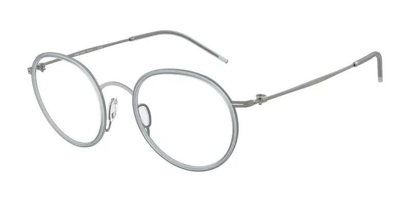 Giorgio Armani Uomo AR5155  3003 Montature da vista Metallo Grigio Trasparente Rotonda Normale