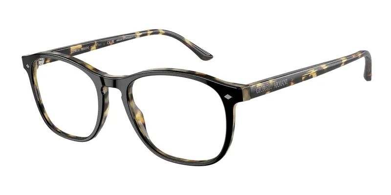 Giorgio Armani Uomo AR7003 6127 Montature da vista Acetato Nero Trasparente Squadrata Normale